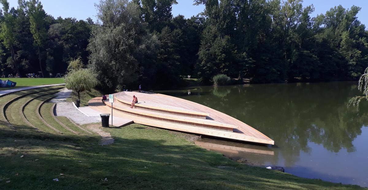 Renovated pier at Koseški pond, photo: Public Company Sanga