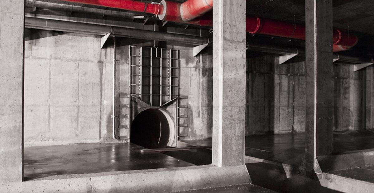 Notranjost kanalizacije - zadrževalnik padavinske odpadne vode, foto: M. Praznik