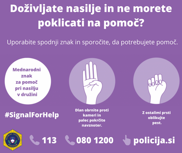 Mednarodni znak za pomoc pri nasilju v druzini FB