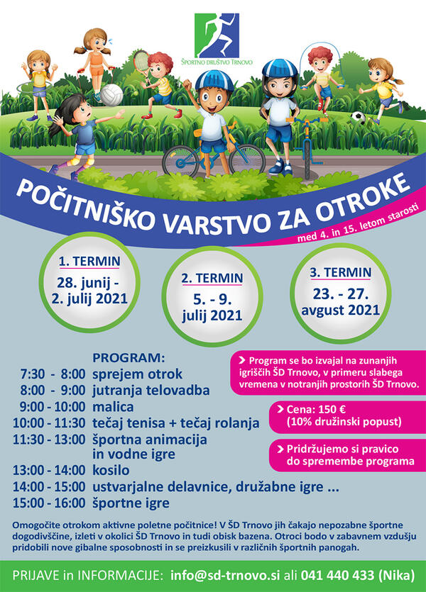 plakat - počitniško varstvo