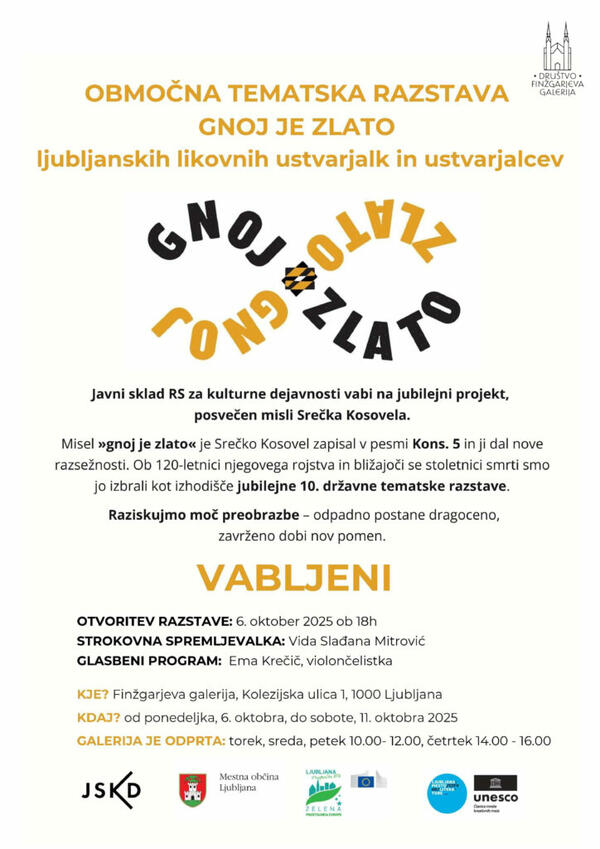 Plakat Gnoj je zlato. Vir: Župnija Lj.-Trnovo