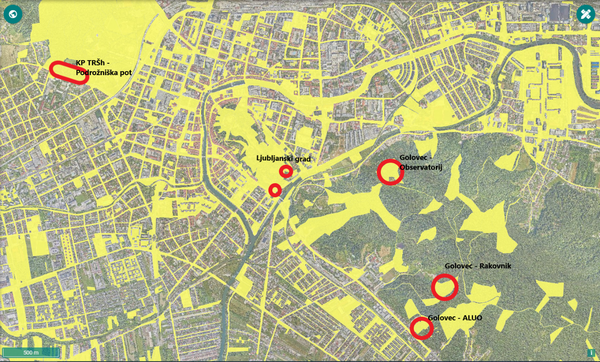 Prikaz lokacij predvidenih secisc. Foto vir: MOL