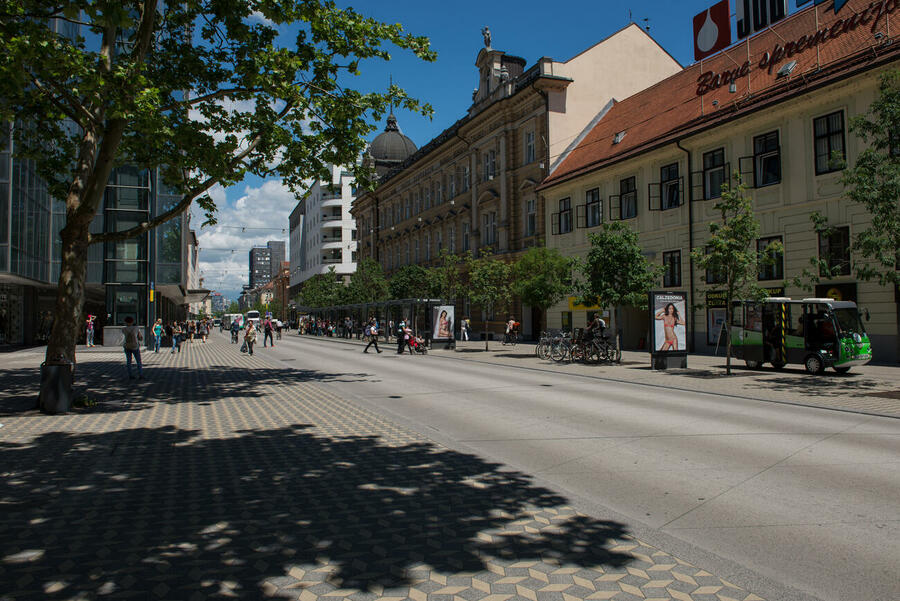 view of slovenska cesta in summer