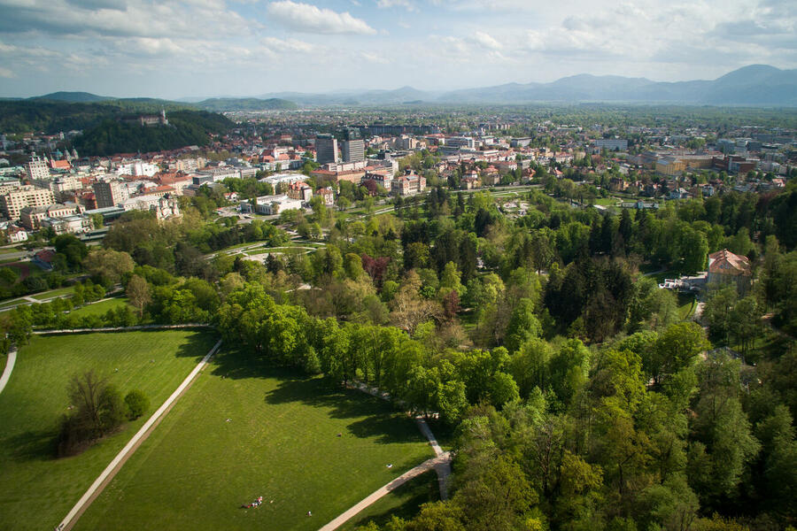 air view of Ljubljana