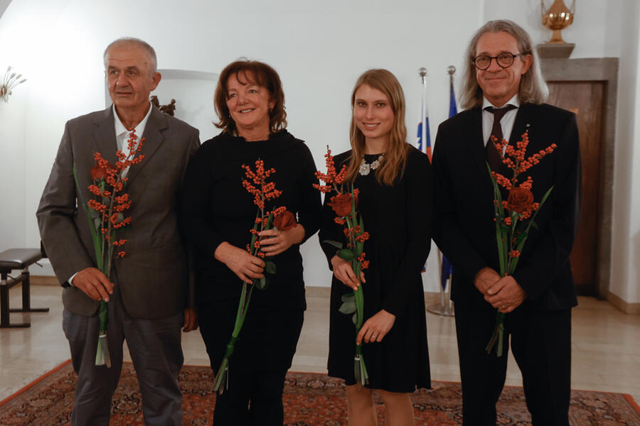 Rožančevi nagrajenci: Stevan Paspalj, Marta Bon, Maruša Mišmaš Zrimšek, Primož Kališnik