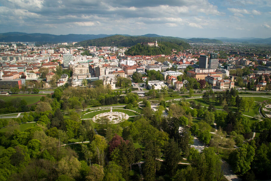 pogled na zeleno Ljubljano