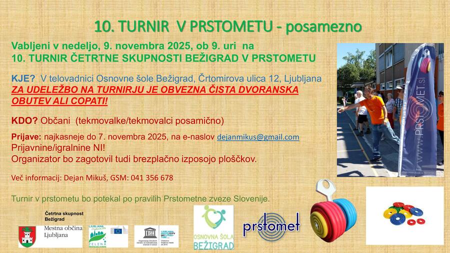 Vabilo 10. turnir v prstometu CS Bezigrad 9.nov.2025