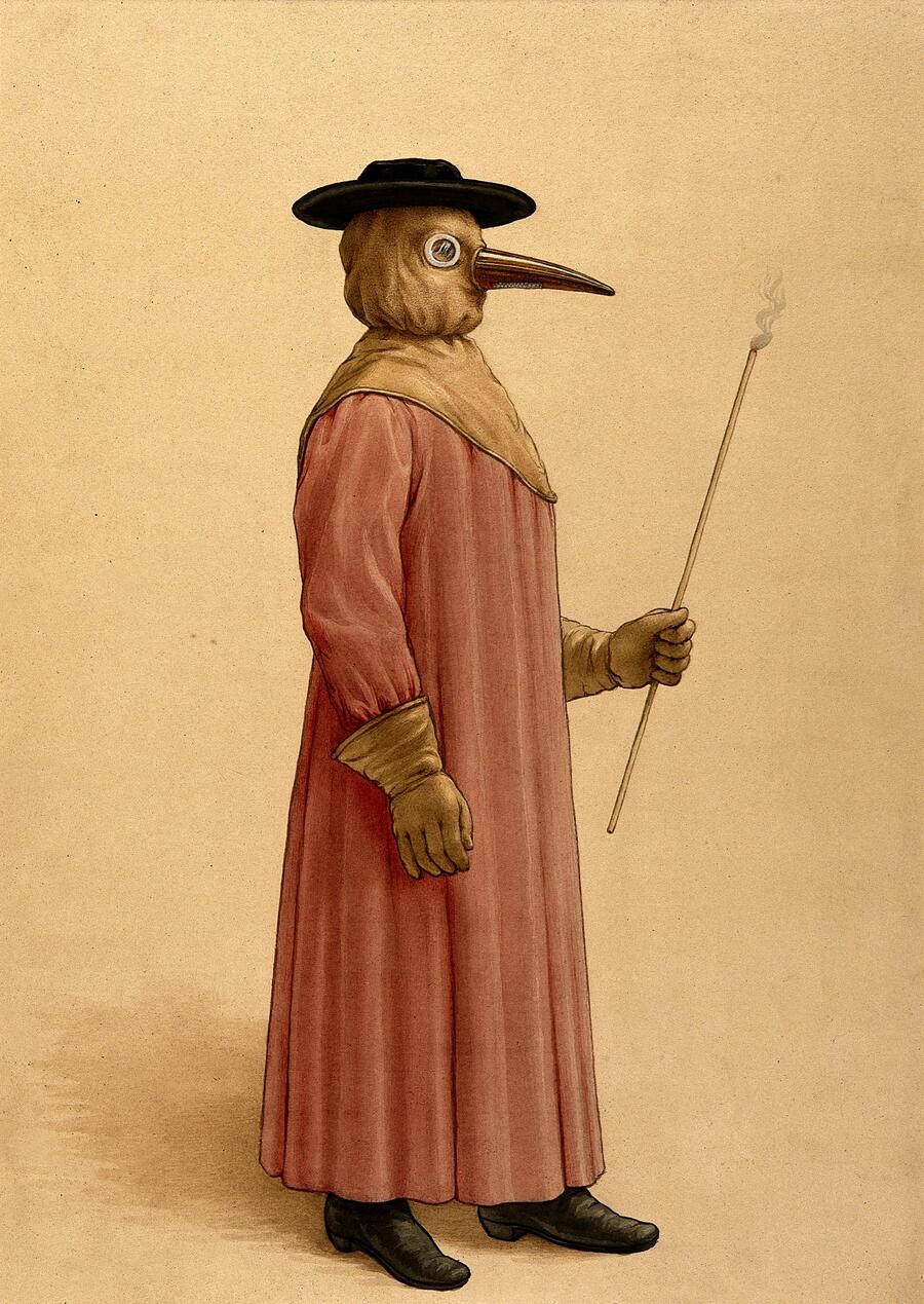 Zdravnik kljunasi varovalna obleka iz 17. stoletja.