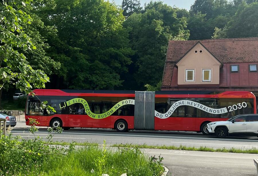 The electric bus on the Celovška street