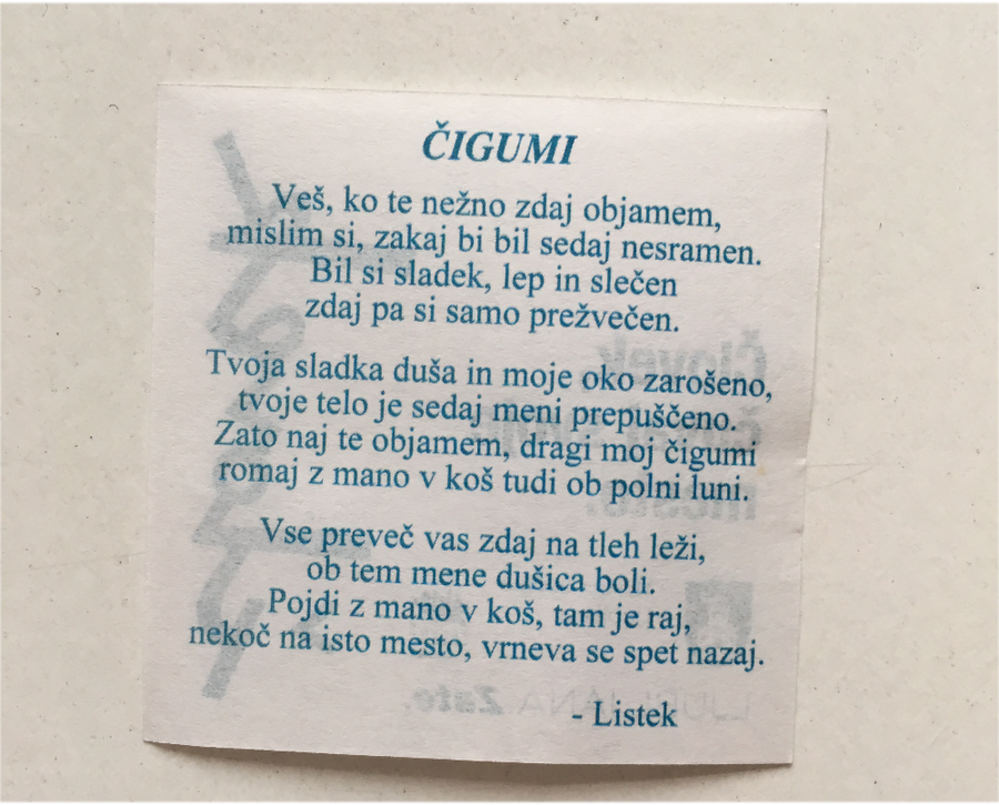 Listek za čigumi