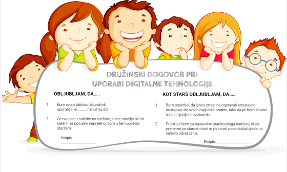 skica - dogovor o uporabi zaslonov