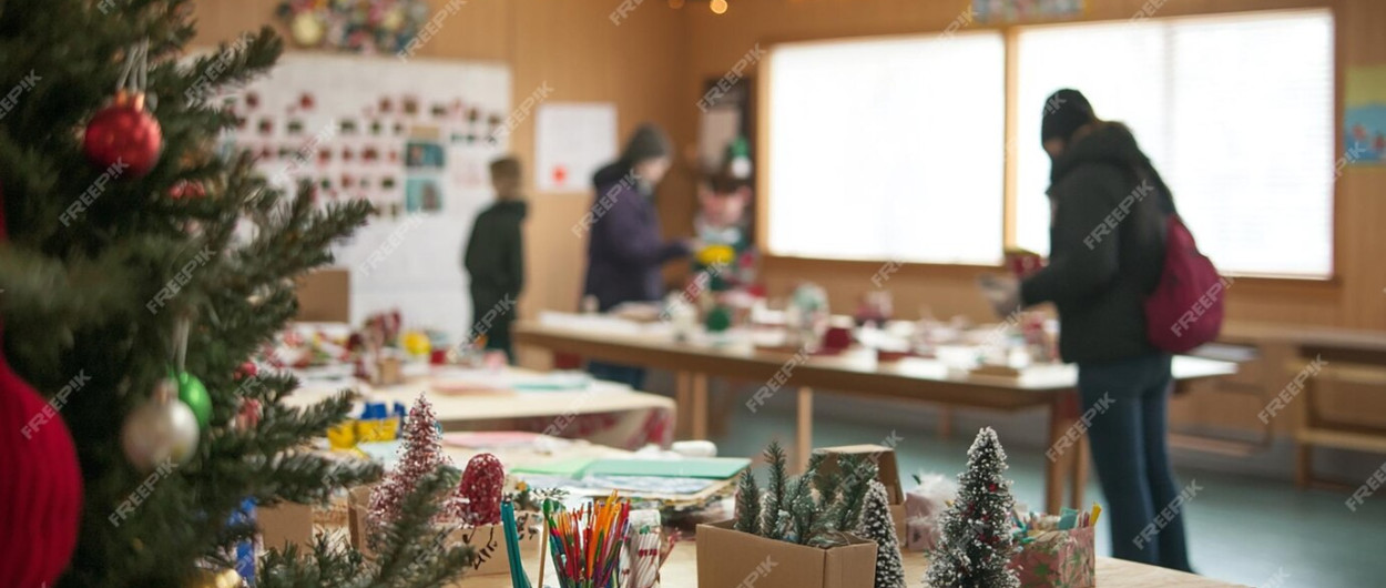 festive christmas crafts room with people working 1388373 5059