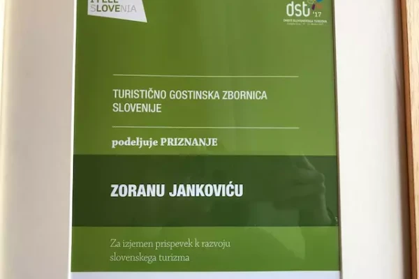 Priznanje za izjemen prispevek k razvoju turizma