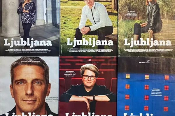 Kolaž nekaterih naslovnic glasila Ljubljana iz leta 2021