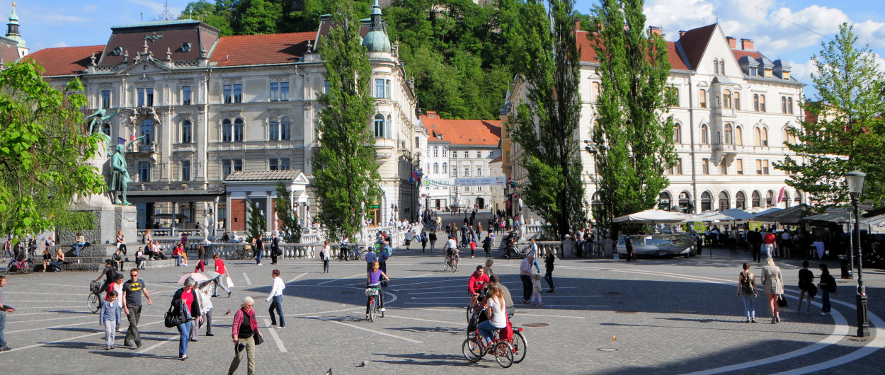 Prešeren Square photo Dunja Wedam, source Ljubljana Tourism