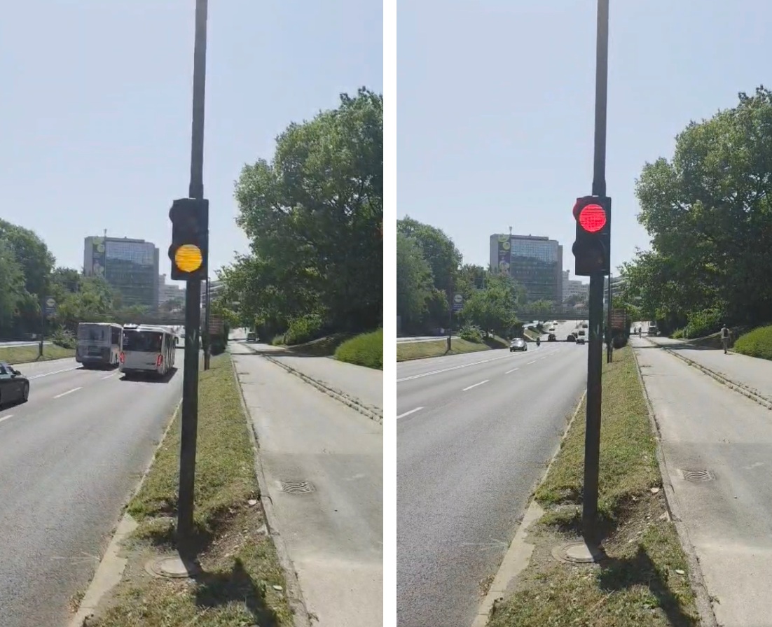 Semafor na Celovški cesti, ki bo voznike opozoril še pred izlivom vode na cestišče