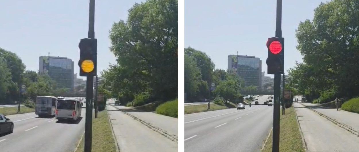 Semafor na Celovški cesti, ki bo voznike opozoril še pred izlivom vode na cestišče
