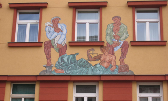 Obnovljeno pročelje in poslikava na Prešernovi cesti 4, foto: Karel Pollak