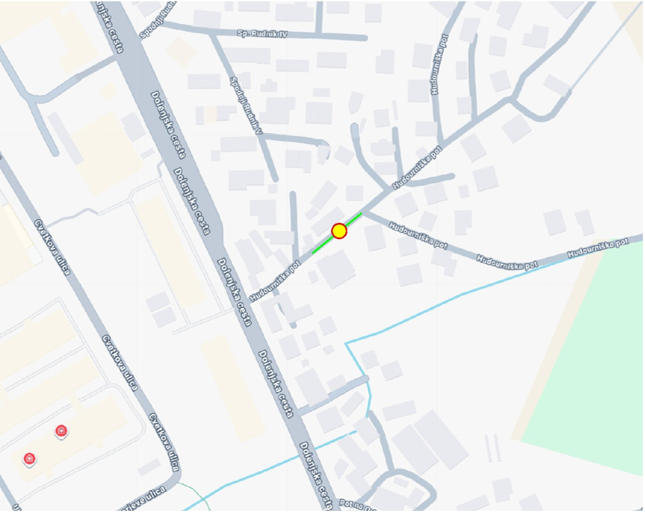 Zemljevid zapore Hudourniške poti