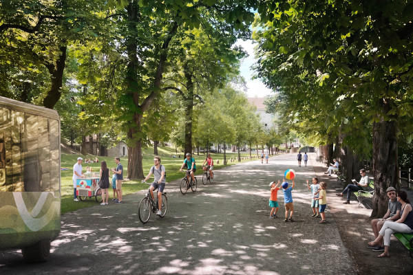 grafični prikaz prenovljene grajske planote